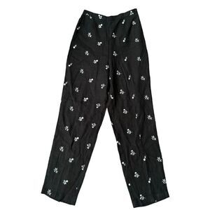 Courtenay cotton stretch embroidered pants elastic back waist size 6P